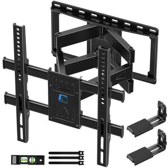Picture of HOME VISION TV Wall Mount for 32-65 Inch TV with Soundbar Bracket, Full Motion TV Mount with Articulating Dual Arms, Swivel and Tilt, TV Bracket Fits 8" 12" 16" Stud, Max VESA 400X400mm, Up to 132lbs