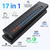 Picture of Powered USB Hub, VANGREE 17-Port 90W USB 3.0 Hub (10 USB 3.0 Ports+3 QC24W Fast Charging Ports+2 USB-C 3.0 Ports+SD/TF Card Reader), Individual On/Off Switches, 12V/7.5A Power Adapter for Laptop, PC
