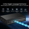 Picture of Binardat 10 Port Gigabit POE Switch, 8 POE+ Ports 1000Mbps, 2 Gigabit Uplink, IEEE802.3af/at, 120W Internal Power Supply, Metal Case Unmanaged Plug and Play