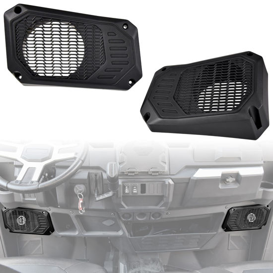 Picture of SAUTVS Under Dash Speaker Pods for Ranger XP 1000/Ranger 1000, Under Dashboard Speaker Enclosures Pods Holder for Polaris Ranger XP 1000/Crew XP 1000/Ranger 1000/Crew 1000 2018-2024 Accessories(2PCS)
