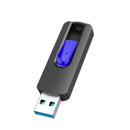 Picture of JUANWE Flash Drive 64GB USB 3.0 Flash Drive Retractable Slide Memory Stick 64GB Memory Stick for Computers Zip Drive USB Jump Drive Pen Drive Blue