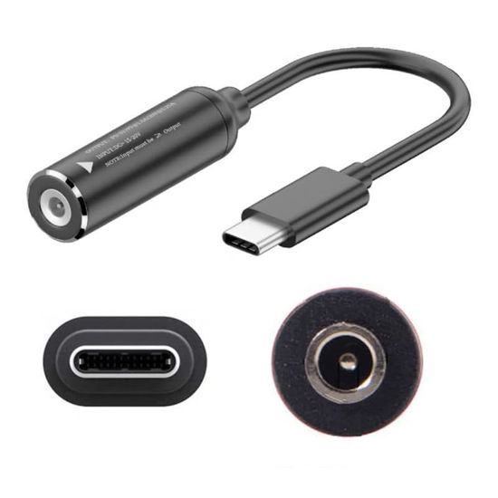 Picture of FASTELECTRIC PD65W DC 5.5x2.5mm Adapter to USB-C Charging Cable Female to Type-C Charger Power Adapter Cable for Laptops,Mobile Phones,Tablets, Rechargeables,etc