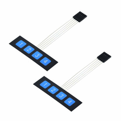 Picture of 2PCS 1x4 Matrix Array 4 Key Membrane Switch Keypad Keyboard 4 Keys
