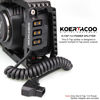 Picture of KOERTACOO D-Tap 1×3 Power Splitter Adapter with Voltage Display & 1/4 Mounting Screws for V-Mount/Gold Mount Battery,Camera Cage,Video Transmission, Monitor, BMPCC 4K/6K, etc. (Coiled Cable Version)