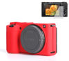Picture of Pocoukate, Red Camera Case for Sony ZV-E10/ZV-E10L, Vlog Style Digital Camera Protection, Soft Silicone Slim Fit Cover with Screen Protector