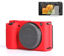 Picture of Pocoukate, Red Camera Case for Sony ZV-E10/ZV-E10L, Vlog Style Digital Camera Protection, Soft Silicone Slim Fit Cover with Screen Protector
