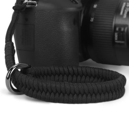 Picture of Hargedis Camera Wrist Strap, Hand-Woven Paracord Camera Hand Strap High-end and Secure Universal Adjustable, Suitable for Canon Sony Nikon Panasonic Fujifilm Olympus (Black)