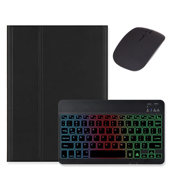 Picture of kaidisen Backlit Keyboard for Galaxy Tab S9 11 inch/Tab S9 FE 10.9 inch/Tab S8 11 inch/Tab S7 11" Keyboard Case with Mouse, Detachable Backlight Color Keyboard Case,Black+Black
