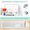 Picture of Wireless Keyboard and Mouse Combo, Ergonomic Full Size Typewriter Retro Round Keycaps Keyboard, Compatible with Windows, PC, Perfer for Home and Office Keyboards（White）