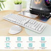 Picture of Wireless Keyboard and Mouse Combo, Ergonomic Full Size Typewriter Retro Round Keycaps Keyboard, Compatible with Windows, PC, Perfer for Home and Office Keyboards（White）