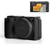 Picture of Pocoukate Camera Case for Sony ZV-E10 / ZV-E10L, Vlog Style Alpha ZV-E10 ZV-E10L Digital Camera Anti-Scratch Slim Fit Soft DSLR Camera Sleeve with Screen Protector (Black)