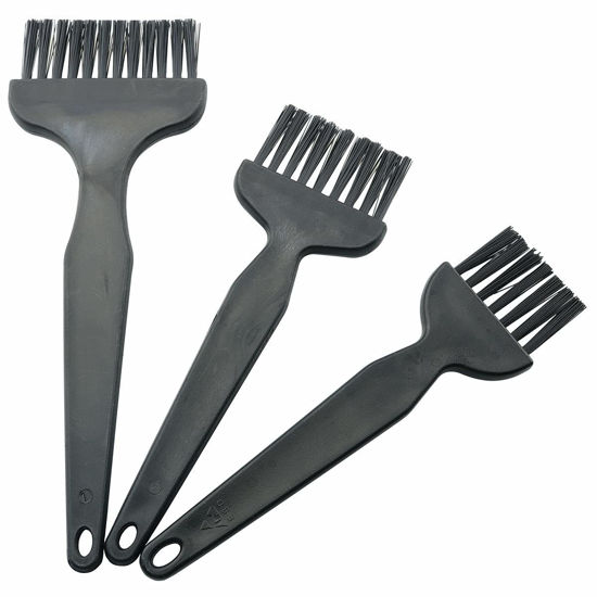 Picture of CZQC ESD Brush 3PCS Black PP Plastic Handle PA Cleaning Brushes for PC Laptop Keyboard Camera Lense Anti Static Multi-Purpose Brush