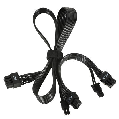 Picture of Certusfun PCIE Cable for EVGA, 65CM Male to Male 8 Pin to Dual 6+2 Pin GPU Power Cable for EVGA G+ G2 G3 G5 G6 GA GM GT P2 P3 P5 P6 P+ T2 T3 (65cm+15cm)