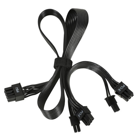Picture of Certusfun PCIE Cable for EVGA, 65CM Male to Male 8 Pin to Dual 6+2 Pin GPU Power Cable for EVGA G+ G2 G3 G5 G6 GA GM GT P2 P3 P5 P6 P+ T2 T3 (65cm+15cm)