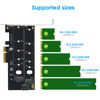 Picture of ELUTENG Dual M.2 PCIE Adapter NVME/NGFF to PCIE X4 Expansion Card 32Gbps PCIE NVME SSD Adapter Compatible with B-Key/M-Key/B&M Key for 2230 2242 2260 2280 22110 SSD