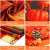 Picture of Fall Thanksgiving Decoration Thanksgiving Fireplace Backdrop Autumn Harvest Pumpkin Background Thanksgiving Day Maple Leaf Sunflower Banner For Thanksgiving Fall Birthday Party Photo Props Supplies