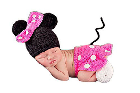 Picture of Pinbo Newbron Baby Photo Photography Prop Crochet Knitted Costume Hat Dress Diaper Shoes