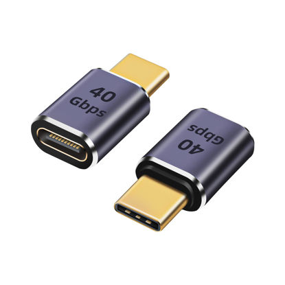 Picture of GHQXZT USB C Extender Adapter 40Gbps, 8K 60Hz USB C Male to Female Extension Adapter,USB Type-C Male to Female Extender PD 100W Fast Charging USB 4 Thunderbolt 4 Connector for MacBook Pro(2 Pack)