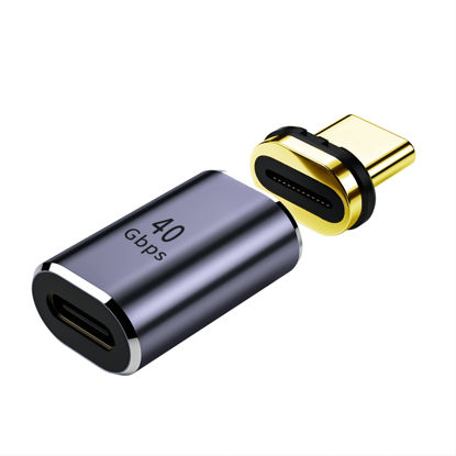 Picture of GELRHONR 40Gbps USB C Magnetic Adapter,USB4.0 24 Pin PD 100W 40Gb/s Quick Charge & Data Transfer and 6K@60Hz 4K@60Hz Video Output,Compatible for MacBook Pro/Air and More Type C Devices