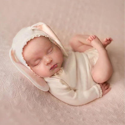 Picture of Newborn Baby Bunny Rabbit Crochet Knitted Photography Props Newborn Baby Outfits Diaper Costume (Beige A)