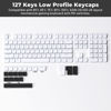 Picture of GMKWTL XVX Low Profile White Keycaps, Shine Through Keycaps, Double Shot PBT Keycaps, Bow Keycaps Compatiability for 60% 75% 80% 85% 100% MX Switches Mechanical Keyboard- Only Keycaps