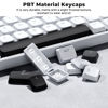Picture of GMKWTL XVX Low Profile White Keycaps, Shine Through Keycaps, Double Shot PBT Keycaps, Bow Keycaps Compatiability for 60% 75% 80% 85% 100% MX Switches Mechanical Keyboard- Only Keycaps