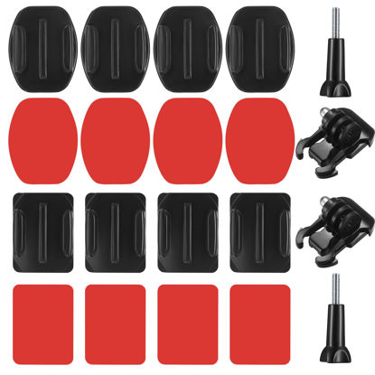 Picture of Fulushouxi 18 Set Helmet Adhesive Sticky Mount, Compatible with GoPro Hero 10/9/8/7, Fusion, 6/5/4, Session, Action Camera