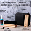 Picture of Ziliny 6 Pcs Vinyl Record Cleaning Kit includes Velvet Soft Record Brush, Nylon Brush, 2 Microfiber Brush, Cleaner Fluid and Storage Box, Vinyl Record Cleaning Brush Kit (Wood Color)