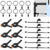 Picture of WOKAPE 22 Packs Photography Backdrop Clips Clamps, Include 10 Curtain Ring Clips, 6 Spring Clamps, 6 Leather Background Clips Holder for Photo Studio Backdrop Background Helper Photo Clamp