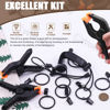 Picture of WOKAPE 22 Packs Photography Backdrop Clips Clamps, Include 10 Curtain Ring Clips, 6 Spring Clamps, 6 Leather Background Clips Holder for Photo Studio Backdrop Background Helper Photo Clamp