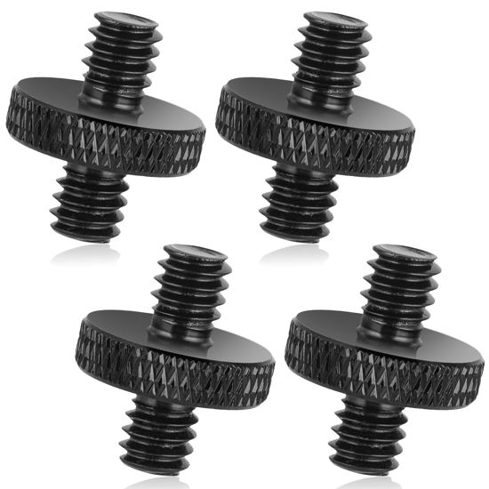 Picture of 1/4" Male to 1/4" Male Tripod Screw, 4 PCS Standard Camera Cage Mount Threaded Light Stand Screw, Double Head Converter Precision Made for Shoulder Rig Stud Mounting Accessories