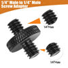 Picture of 1/4" Male to 1/4" Male Tripod Screw, 4 PCS Standard Camera Cage Mount Threaded Light Stand Screw, Double Head Converter Precision Made for Shoulder Rig Stud Mounting Accessories