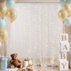 Picture of 10x10ft White Tulle Backdrop Curtain with Lights String for Parites, Sheer Backdrop Curtains for Wedding Baby Shower Birthday Party Photo Shoot Decorations