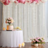 Picture of 10x10ft White Tulle Backdrop Curtain with Lights String for Parites, Sheer Backdrop Curtains for Wedding Baby Shower Birthday Party Photo Shoot Decorations