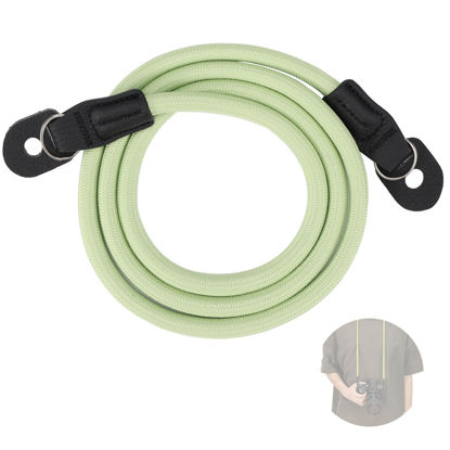 Picture of Neewer Camera Shoulder Strap, Durable Round Woven Nylon Climbing Rope Neck Strap with Keyrings and Protective Flaps for DSLR& Mirrorless Camera, 43"/110cm, Green, CA098