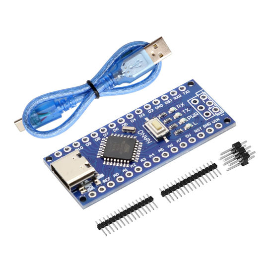 Picture of Nano V3.0 Board with Cable, AYWHP 1PCS Nano Board ATmega328P, CH340G Chip 5V 16M, Microcontroller Compatible with Arduino Nano (USB C Port)