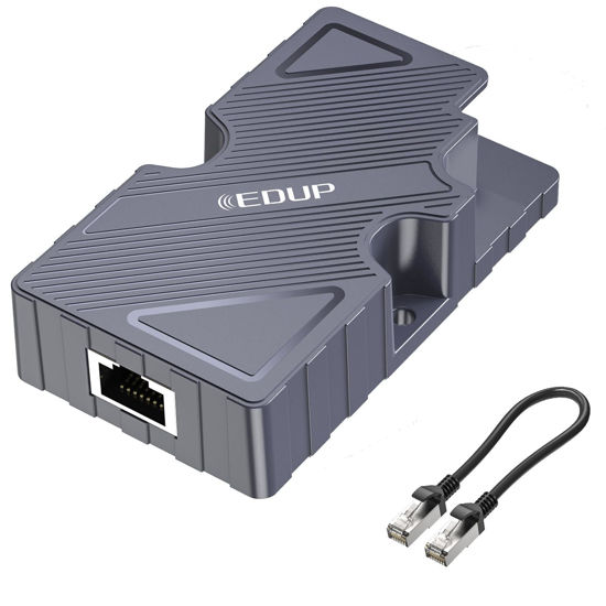 Picture of EDUP Starlink Dishy V2 to RJ45 Adapter for Starlink GigE PoE Injector, Work for Starlink Dish V2 / Starlink Standard Actuated Internet Kit Satellite Network to Router/Desktop/Laptop