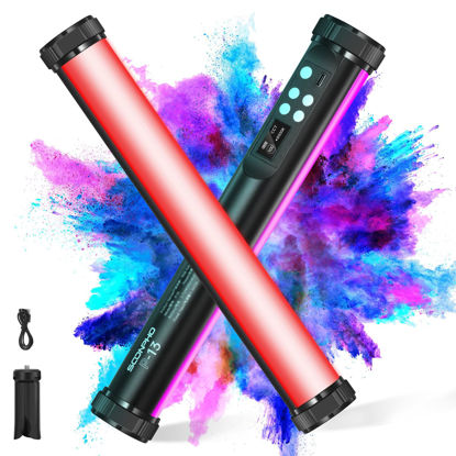 Picture of Soonpho RGB LED Video Light Wand Stick,360° Full RGB Magnetic Tube Light,3200K~8500K,Rechargeable 4000mAh Battery for Photography YouTube Vlog