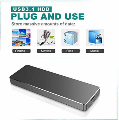 Picture of External Hard Drive USB3.1 Type C Hard Drive - Portable 1TB 2TB Hard Drive External Strong Storage HDD for PC, Mac, Desktop, Laptop, Xbox one (2TB-Black)