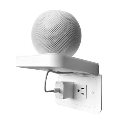 Picture of BELIEFLUO Wall Outlet Shelf,Bathroom Wall Shelves with Cord Storage,Smart Home Organizer,Wall Mount for Google Home,Homepod Mini,Echo DOT,Smartspeakers,Toothbrush (Decora-Horizontal)