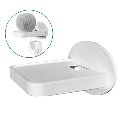 Picture of BELIEFLUO Outlet Shelf Holder, Bathroom Decor with Built-in Cable Management,A Space Saving Solution for Homepod Mini,Google Home/Echo/Smart Speakers/Electric Toothbrush/Cell Phone (Universal)…
