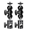 Picture of Lanxire Light Stand Mount Adapter (2 Packs) with Double Ball Head - Compatible with Ring Light - Fits Flat Head Light Stand - Max Load 4.4lb/2kg - 1/4" Screw Cool Ball Head