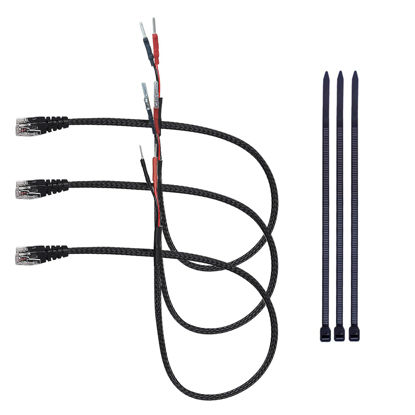 Picture of Hodeoo 16.5" Radar Detector Hardwire Power Cord Mirror Wire Plug Tap Set (3-Piece Set) - Compatible with Uniden Valentine One Escort & Beltronics Radar Detectors,Inline Fuse Mount (RJ11)