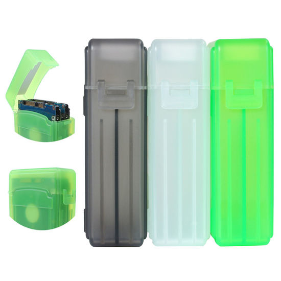 Picture of JDYYICZ 2.5 Inches SSD Hard Disk Drive Protection Storage Box Case For Solid State Disk, Pack of 3 Assorted Colors(Grey/White/Green)