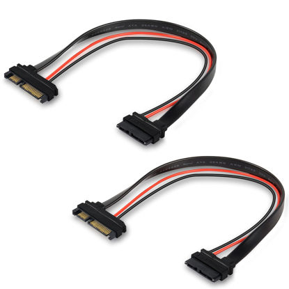 Picture of XMSJSIY Slimline Sata 22 Pin Male to 13 Pin Sata Female Cable Adapter,Slimline Serial ATA 7+15 Pin to 7+6 SATA Pin Extension Connector for Desktop Laptop CD-ROM Hard Disk Drive - 2PCS 30cm…