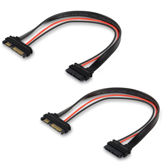 Picture of XMSJSIY Slimline Sata 22 Pin Male to 13 Pin Sata Female Cable Adapter,Slimline Serial ATA 7+15 Pin to 7+6 SATA Pin Extension Connector for Desktop Laptop CD-ROM Hard Disk Drive - 2PCS 30cm…