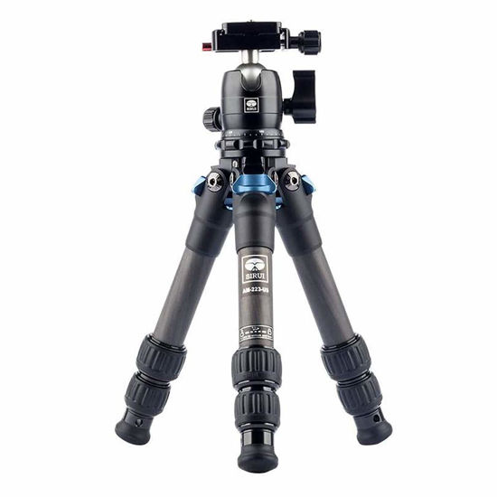 Picture of SIRUI AM-223 Carbon Fiber Camera Tripod Mini Travel Compact Tripod with 360° B-00K Ball Head, Arca Swiss Quick Release Plate, Loads up 15KG, Max Height 16", Folded Height 12.1",Black