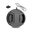Picture of 55mm Camera Lens Cap, PCTC Camera Lens CoverSnap-On Center Pinch Front Lens Cover with Strap Compatible with Nikon, Canon, Sony & Other DSLR Cameras