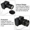 Picture of 55mm Camera Lens Cap, PCTC Camera Lens CoverSnap-On Center Pinch Front Lens Cover with Strap Compatible with Nikon, Canon, Sony & Other DSLR Cameras