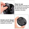 Picture of 55mm Camera Lens Cap, PCTC Camera Lens CoverSnap-On Center Pinch Front Lens Cover with Strap Compatible with Nikon, Canon, Sony & Other DSLR Cameras